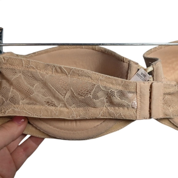 Victoria's Secret Strapless Lace Nude Bra 💕 Size 36A - Picture 8 of 10